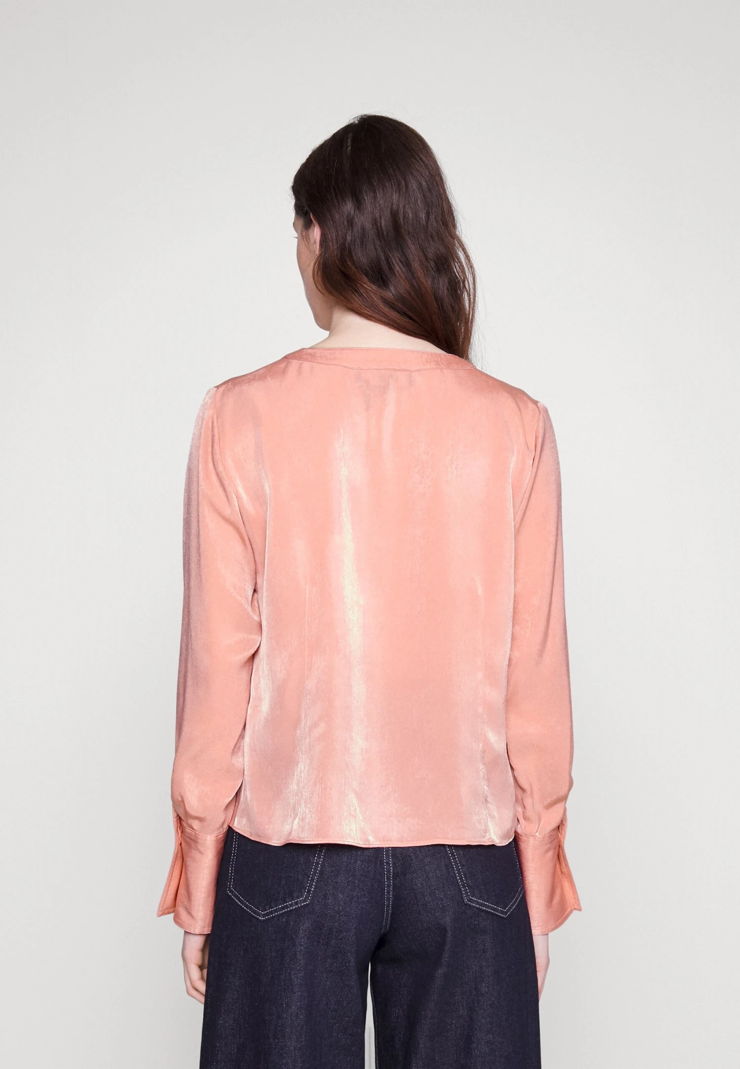 DKNY SPLIT PLEAT - Bluzka - Rouge Blush - obrazek 3