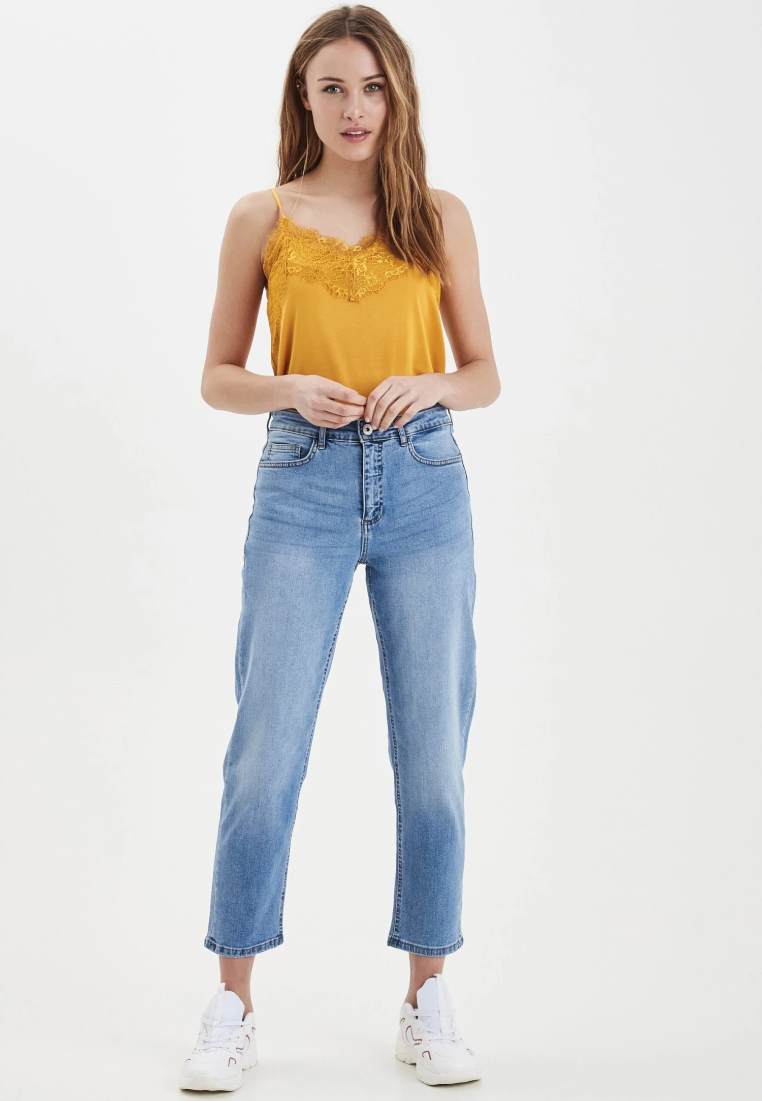 ICHI RAVEN - Jeansy Straight Leg - Light Blue - obrazek 2