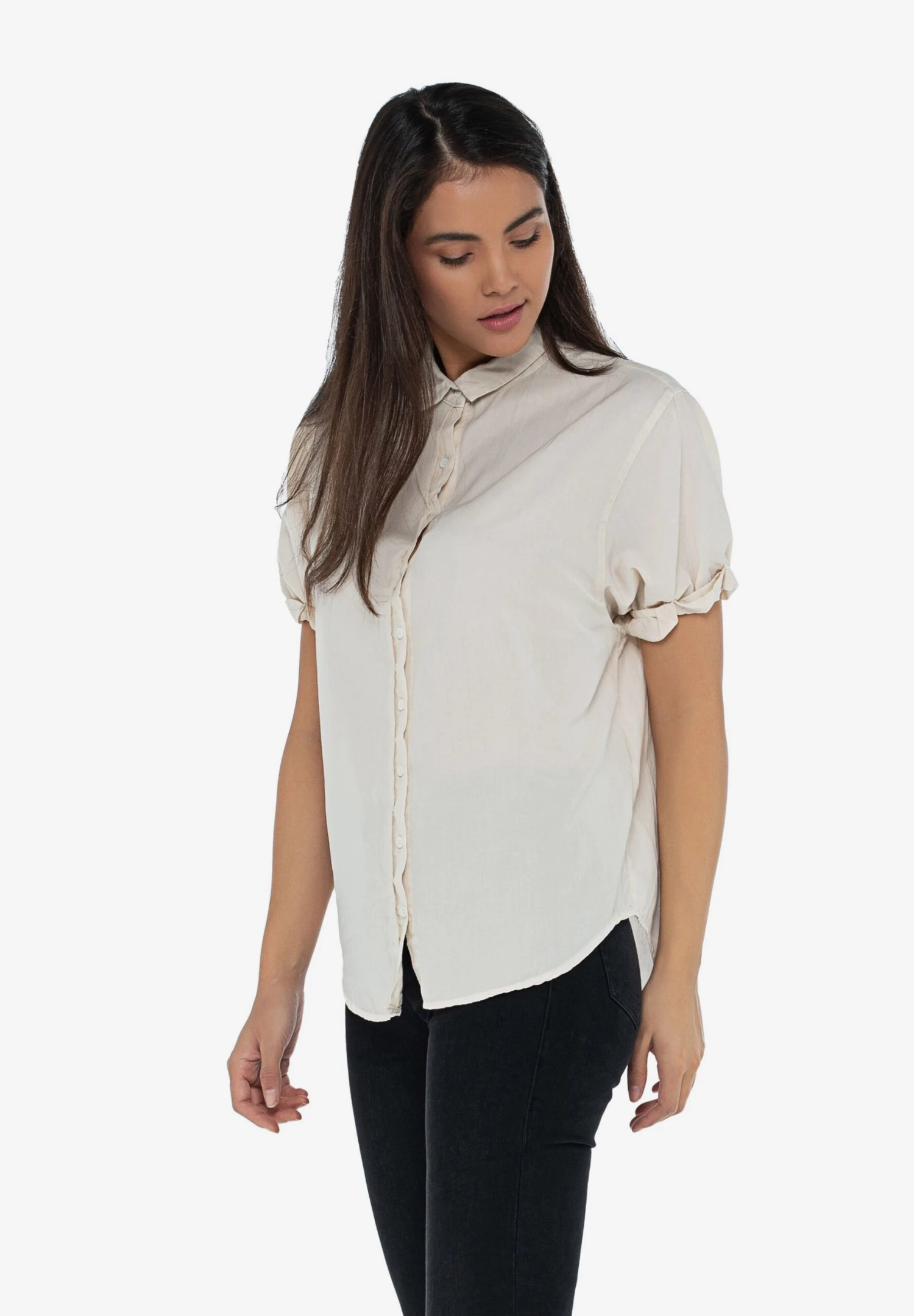 True Religion SHORT-SLEEVED - Koszula - Oatmeal