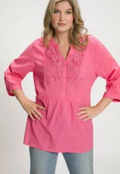 Ulla Popken DOTTED SWISS APPLIQUE - Bluzka - Light Pink