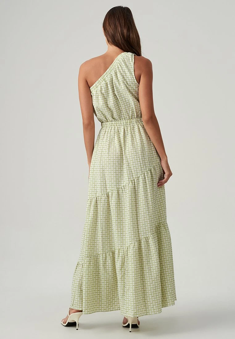 TARRA - Długa Sukienka - Green Flocked G - obrazek 3