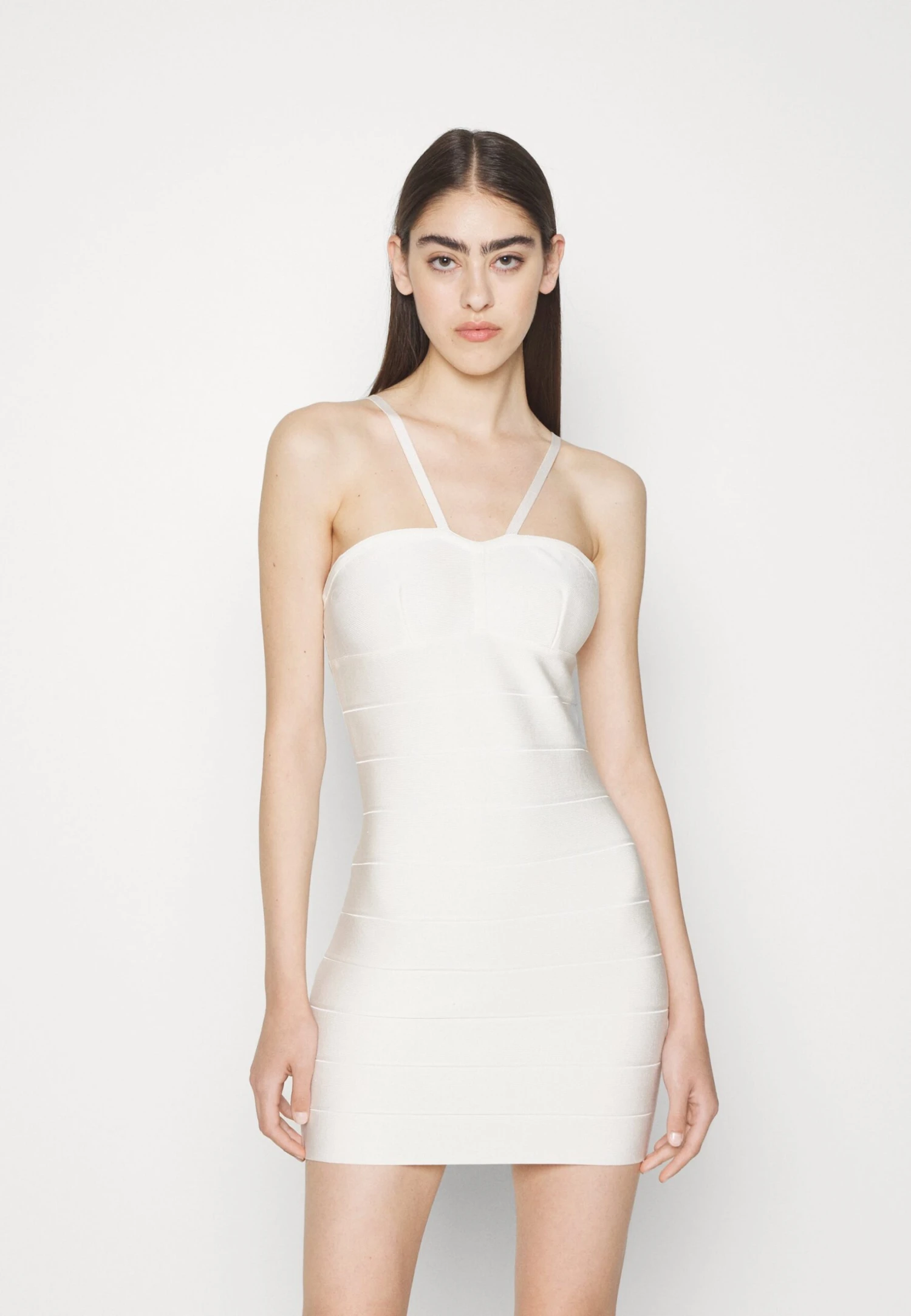 HERVE LEGER HL MINI DRESS - Sukienka Etui - White - obrazek 3