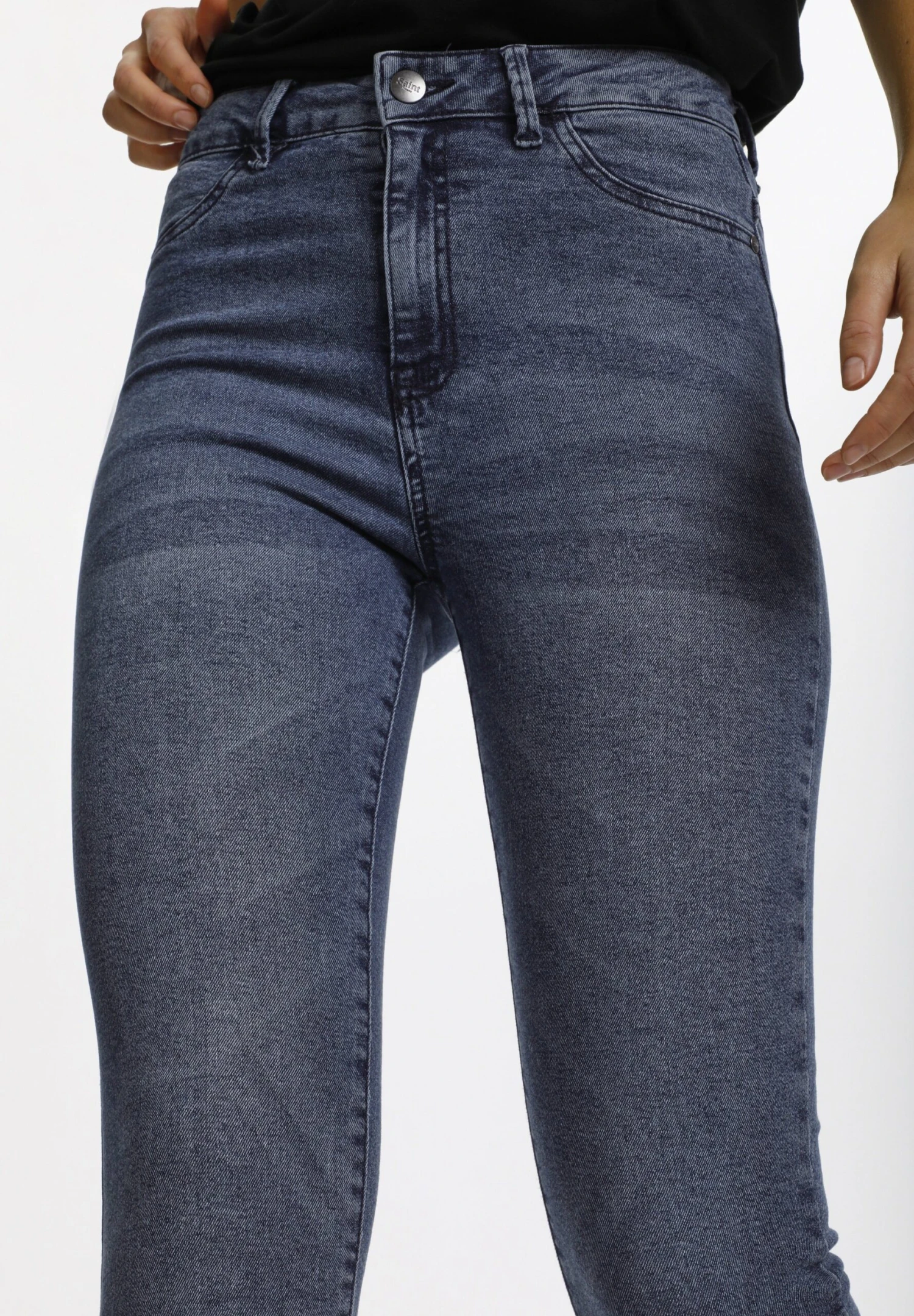 Saint Tropez TINNASZ - Jeansy Skinny Fit - Med.blue - obrazek 5