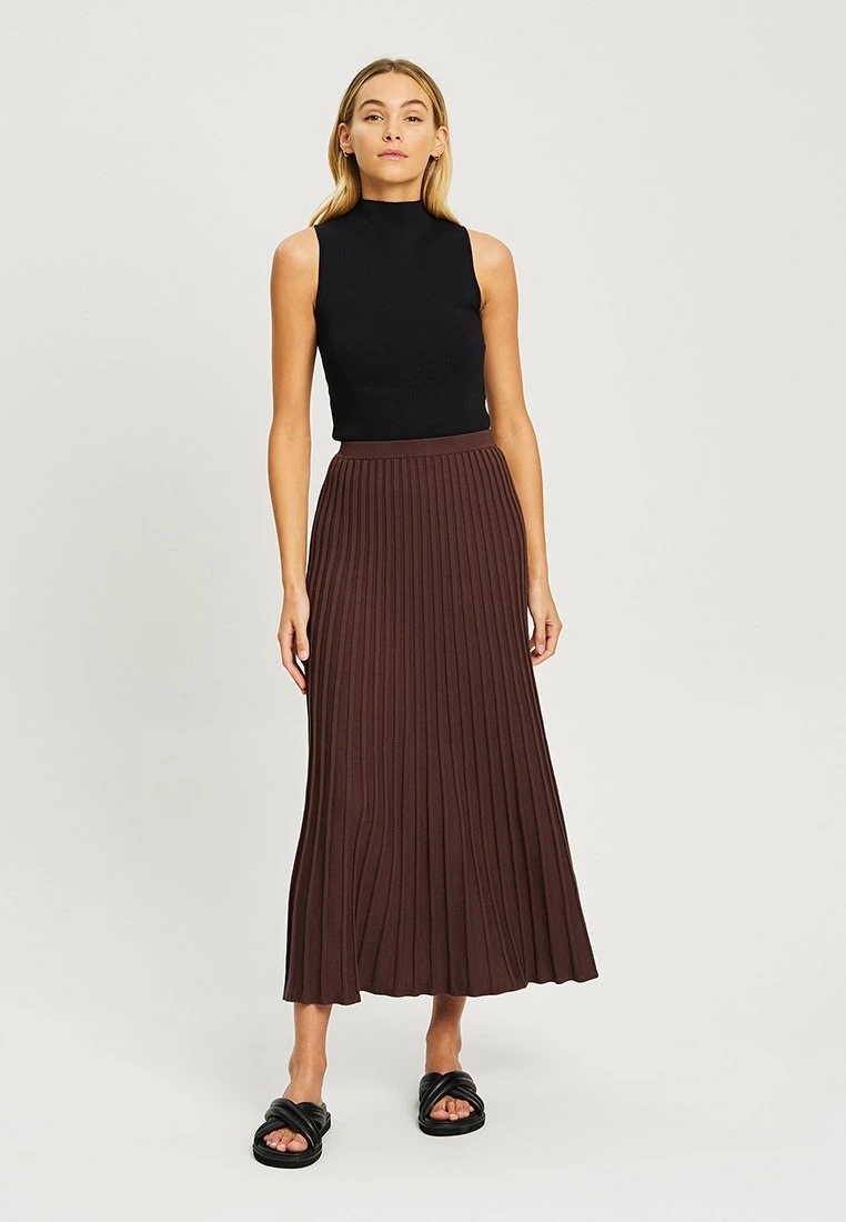CYRUS - Spódnica Trapezowa - Chocolate - obrazek 2