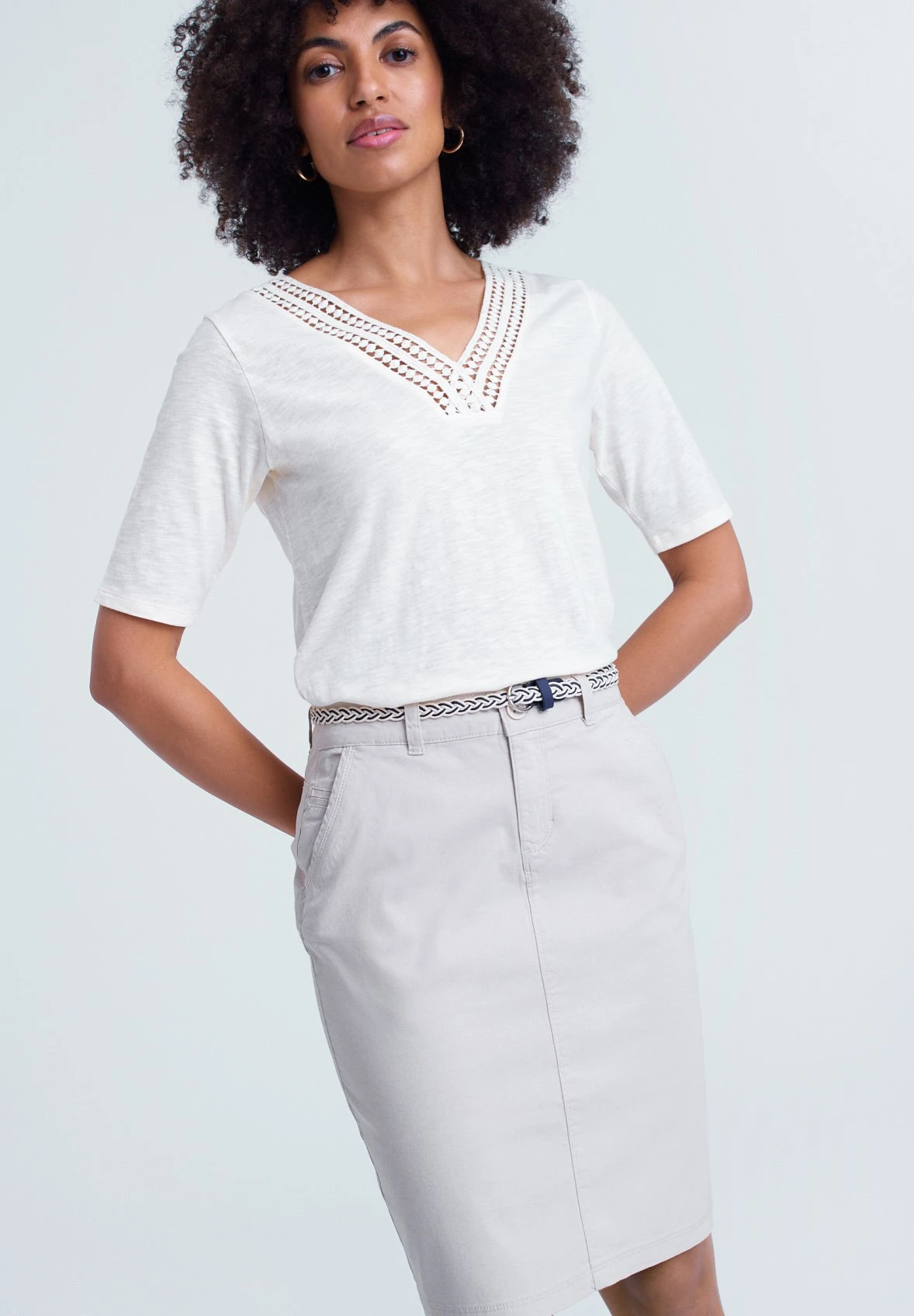 Spódnica Ołówkowa - Mottled Light Beige