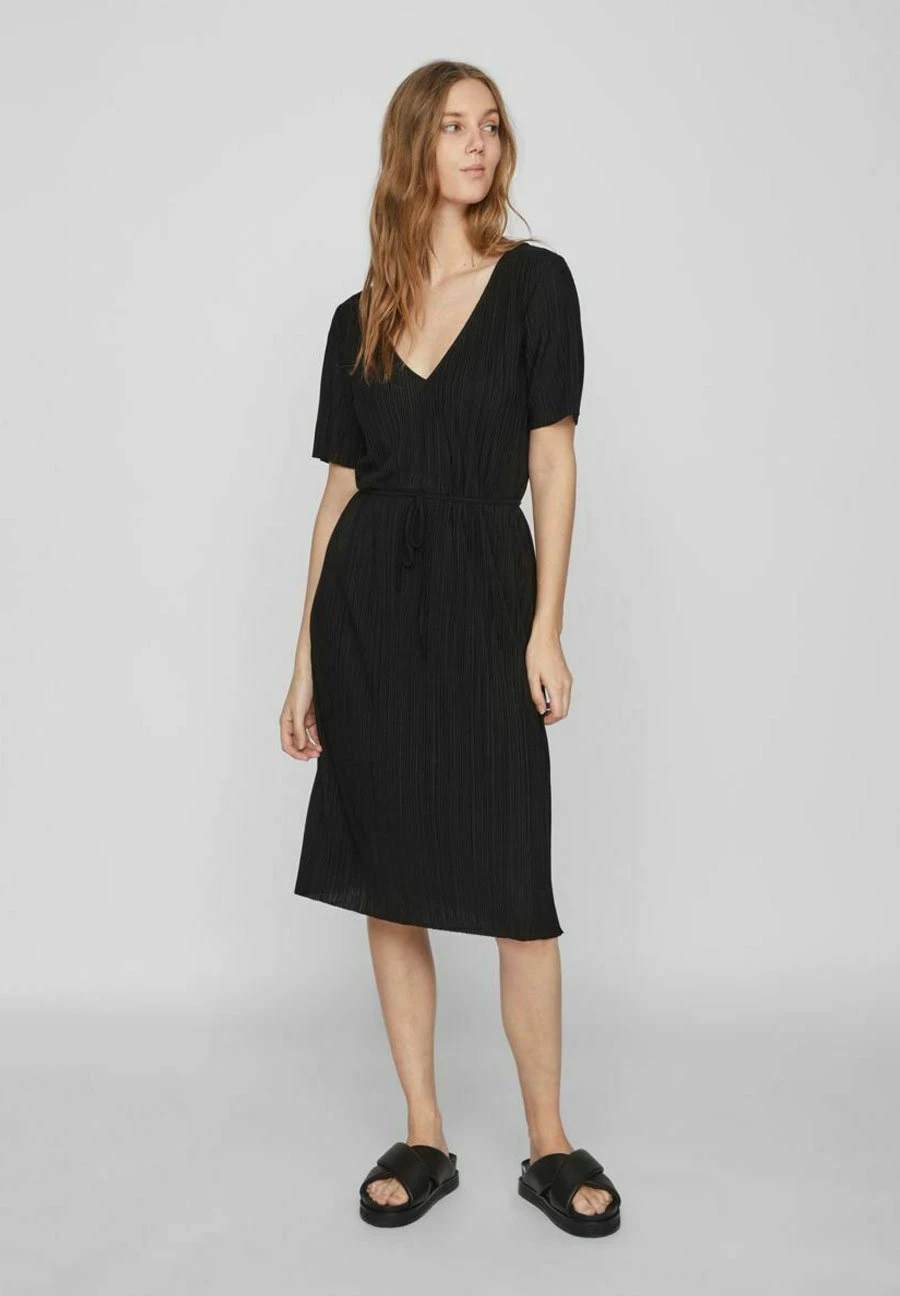 Vila KURZÄRMELIGES - Sukienka Dzianinowa - Black