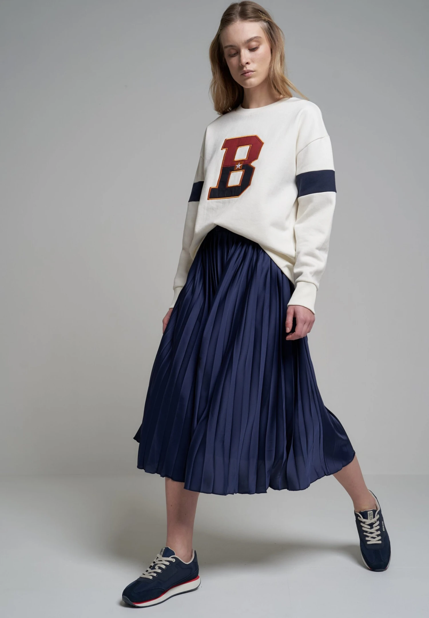 BIG STAR DRUMIA - Spódnica Trapezowa - Marine