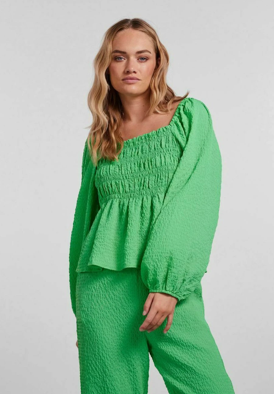 Pieces GESMOKTES - Bluzka - Irish Green