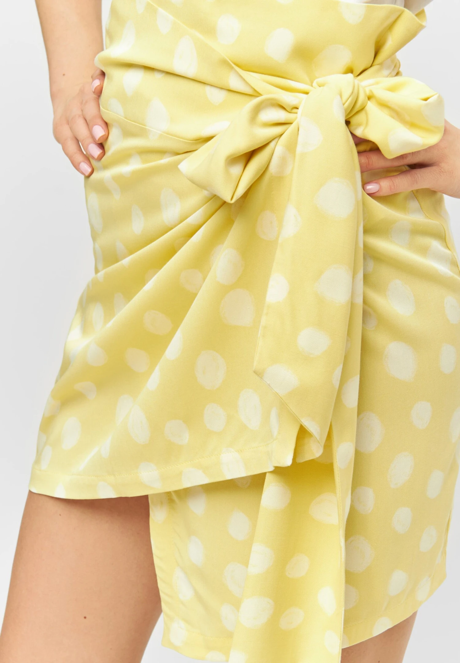 CARA - Spódnica Z Zakładką - Yellow - obrazek 4