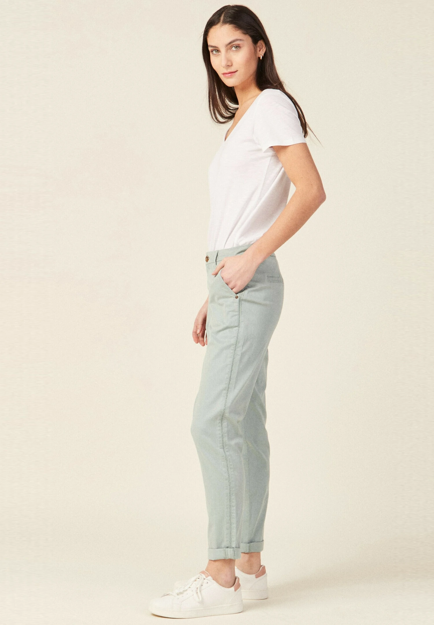 Chinosy - Vert Pastel - obrazek 4