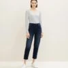 Tom Tailor HIGH WAIST - Jeansy Zwężane - Dark Stone Wash Denim