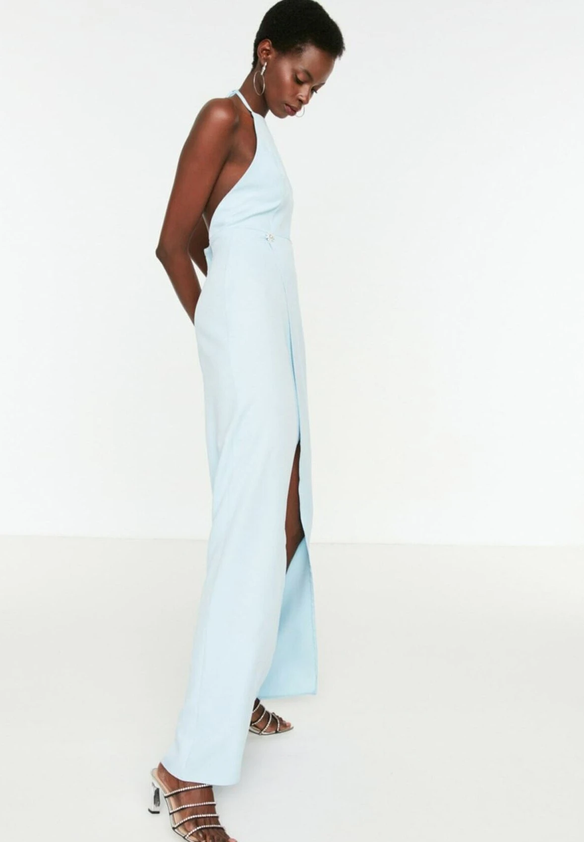 Trendyol Długa Sukienka - Light Blue - obrazek 4