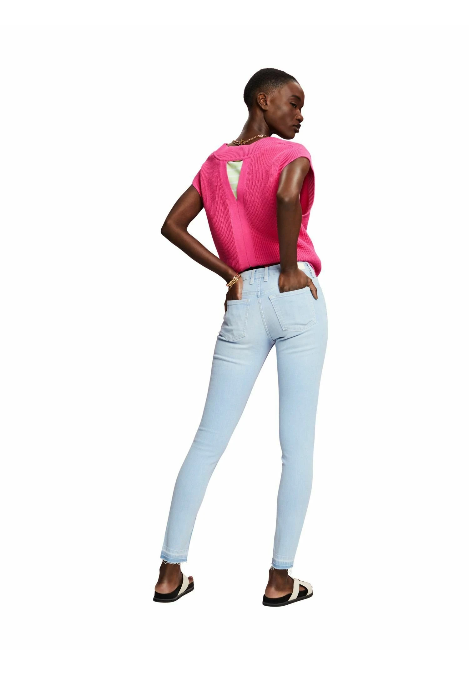 ESPRIT AUS MIT STRETCHKOMFORT - Jeansy Skinny Fit - Blue Bleached - obrazek 2