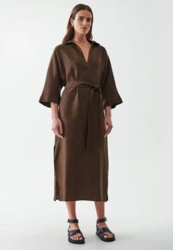 Calli DOM - Sukienka Koszulowa - Chocolate