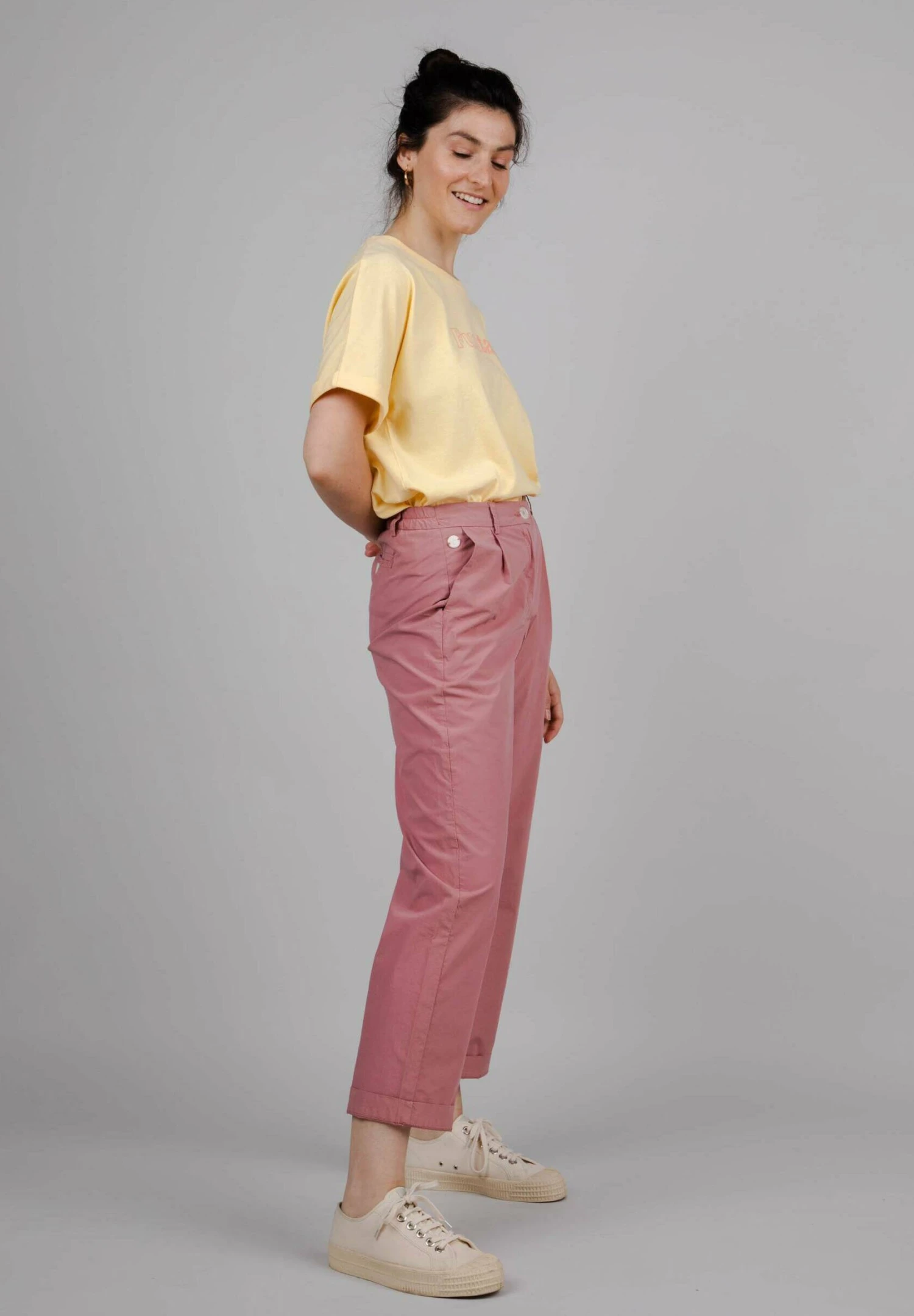 Brava Fabrics ELASTIC PLEATED - Chinosy - Pink - obrazek 6