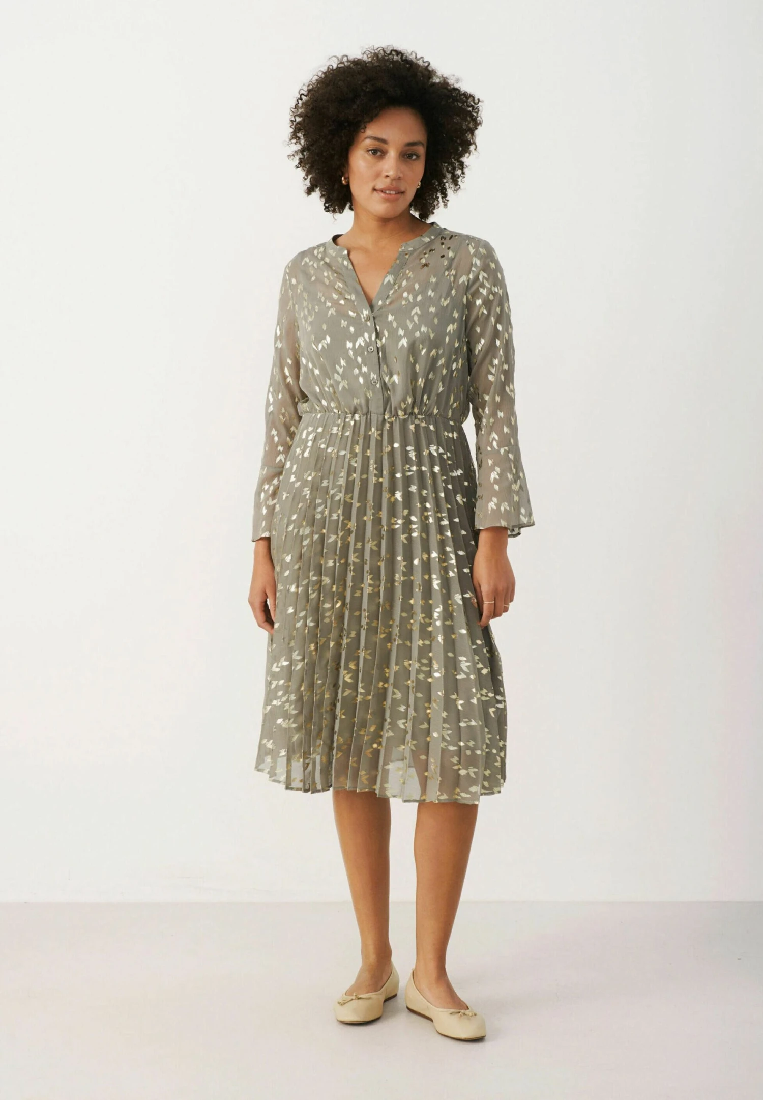 Part Two LENISEPW - Sukienka Koktajlowa - Vetiver Foil Print - obrazek 2