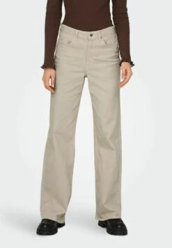 ONLY HIGH WAIST JUICY - Jeansy Dzwony - Ecru