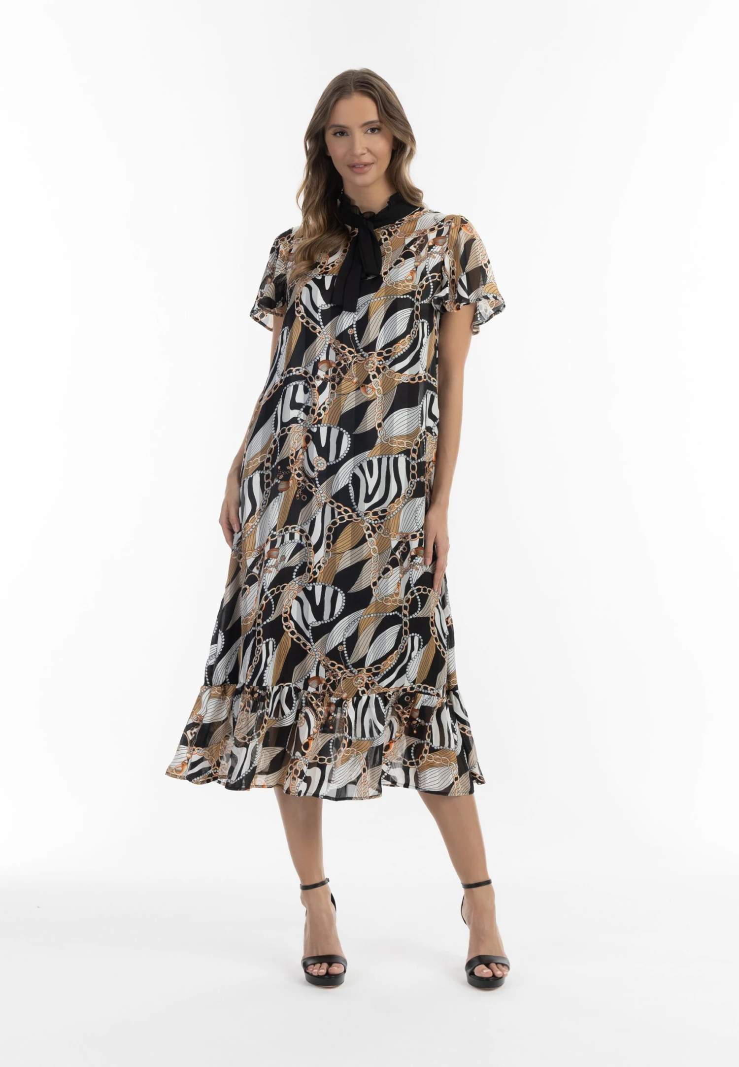 Faina MIT ALLOVER-PRINT - Sukienka Letnia - Schwarz Mehrfarbig