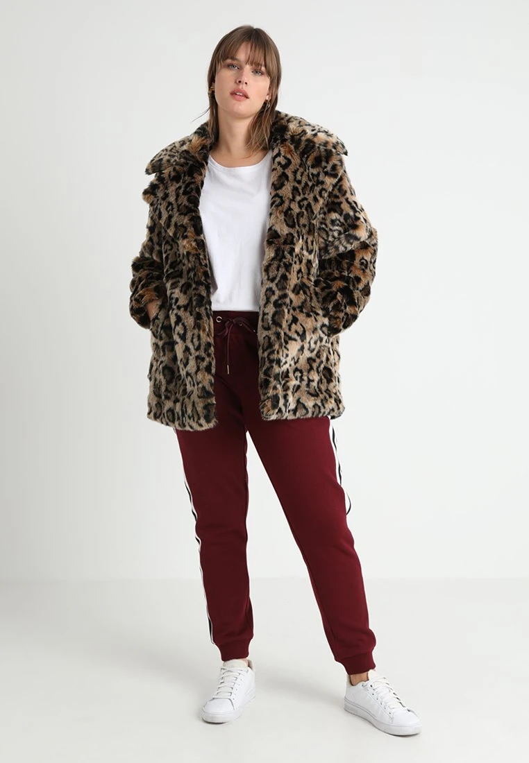 LADIES COLLEGE CONTRAST - Spodnie Treningowe - Port/white/black - obrazek 2