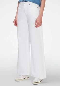 7 For All Mankind ZOEY - Jeansy Dzwony - White