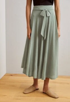 ESPRIT LONG SKIRT - Spódnica Plisowana - Pale Khaki