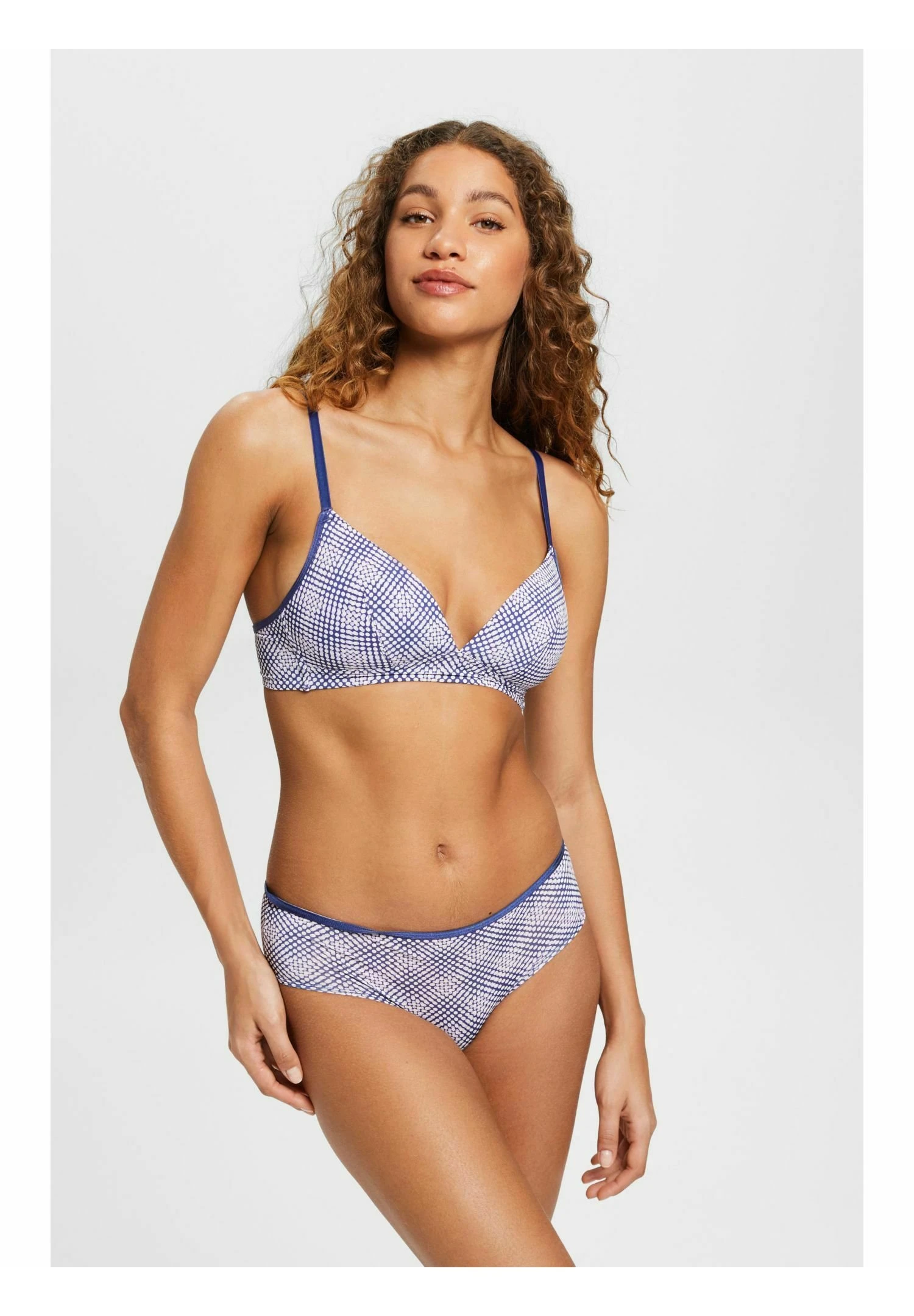 ESPRIT MINIMAL PRINT PAR THE SOFT FIT WIRELESS PADDED AOP - Biustonosz Z Trójkątną Miseczką - Dark Blue - obrazek 2