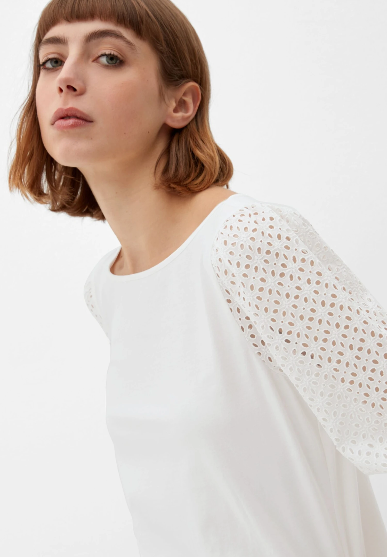 S.Oliver IM FABRICMIX - Bluzka - Ecru - obrazek 4