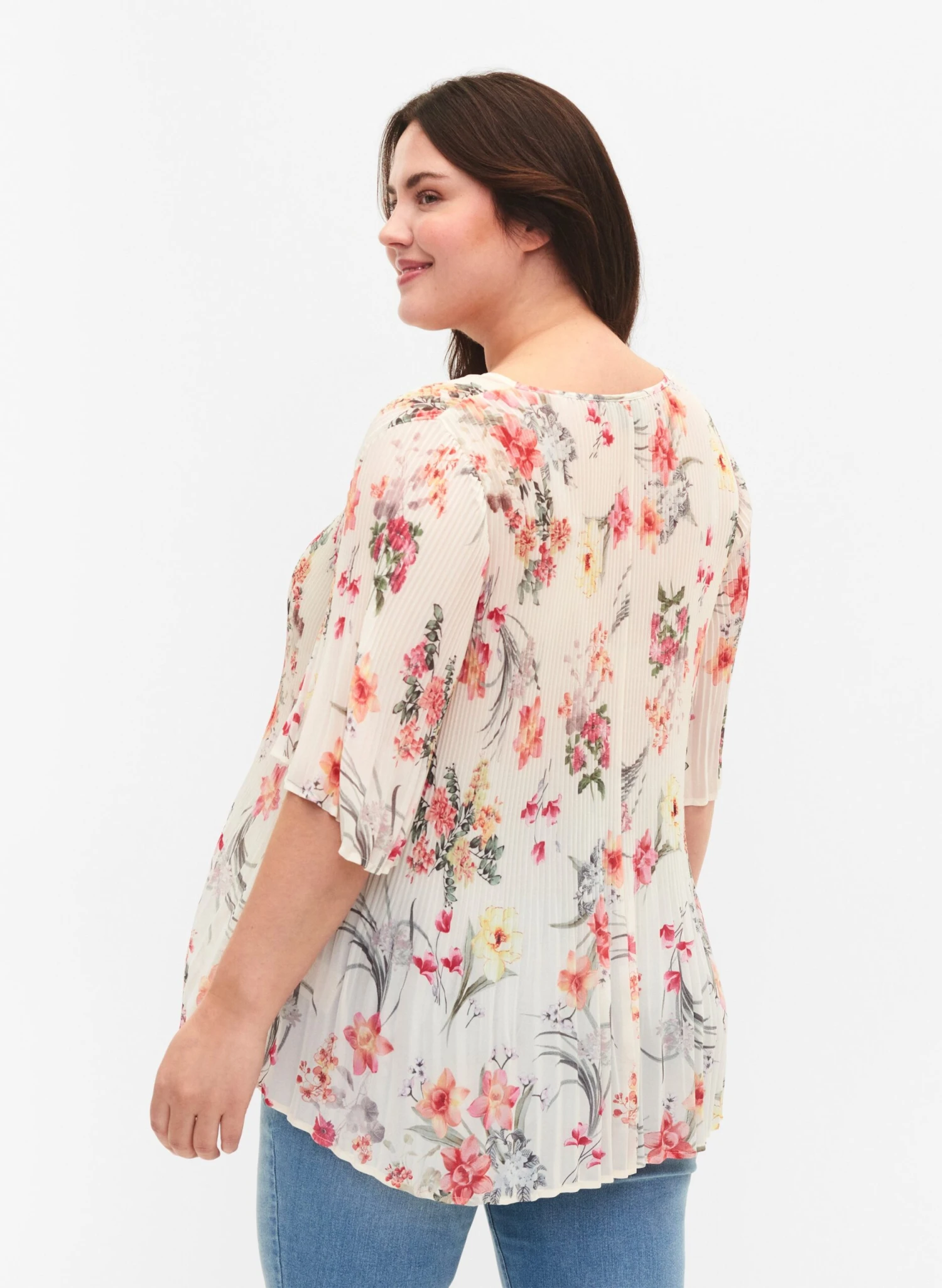 Zizzi PLEATED IN FLOWER PRINT - Bluzka - Sugar Swizzle Flower - obrazek 2