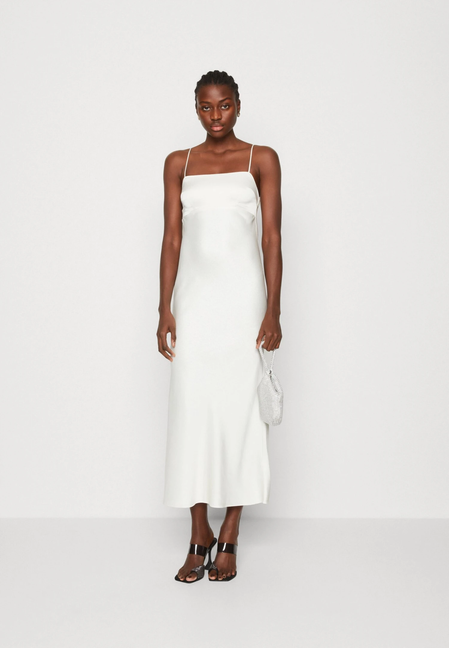 Abercrombie & Fitch SLIP MIDI DRESS - Sukienka Koktajlowa - Snow White - obrazek 2