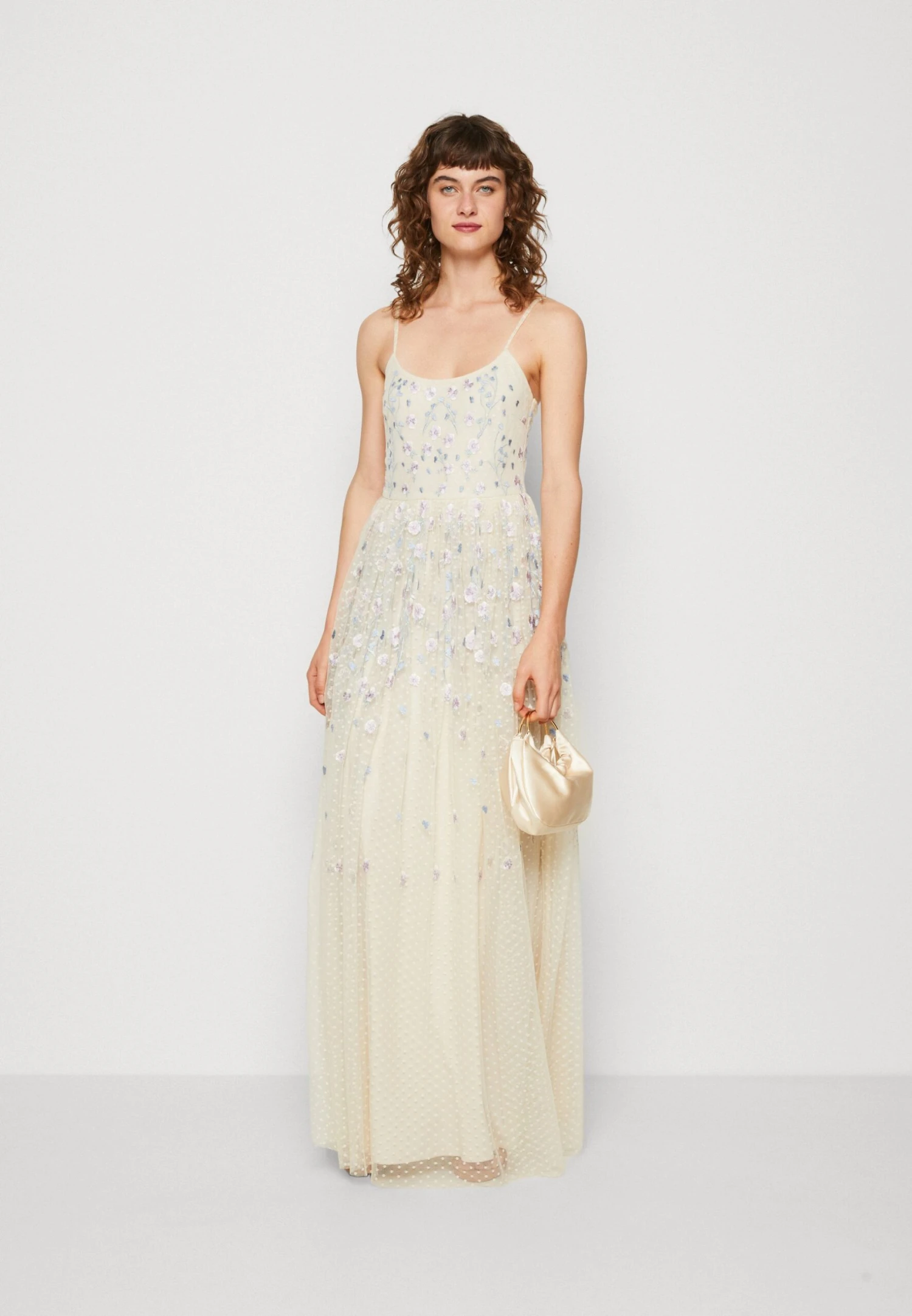 DELICATE FLORAL EMBROIDERED - Suknia Balowa - Ecru - obrazek 2