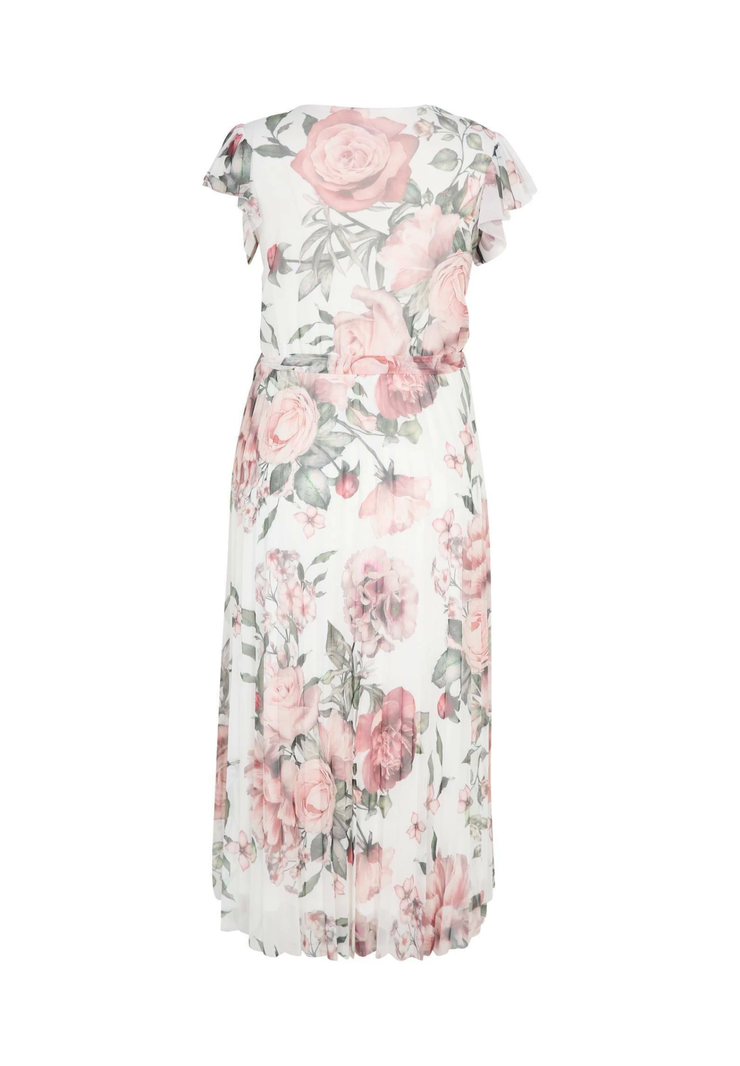 LANGES UNIFARBENES PLISSEE MIT WICKELKRAGEN - Sukienka Letnia - Beige - obrazek 11