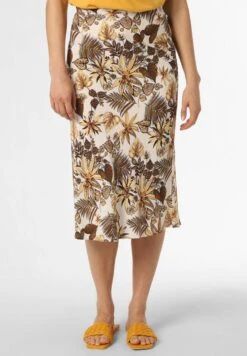 Marie Lund Spódnica Trapezowa - Ecru/braun