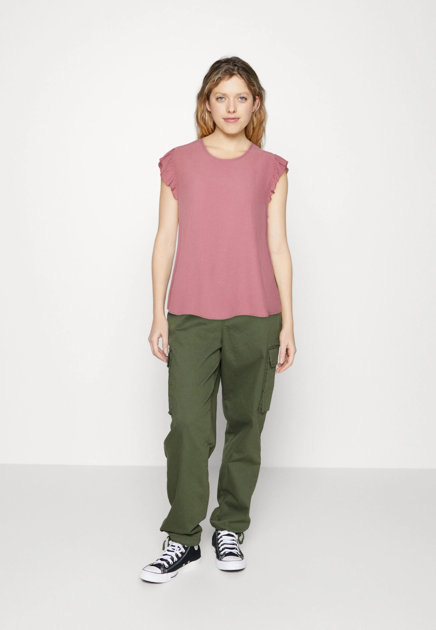 ONLY ONLKAJSA FRILL - T-shirt Z Nadrukiem - Nostalgia Rose - obrazek 2