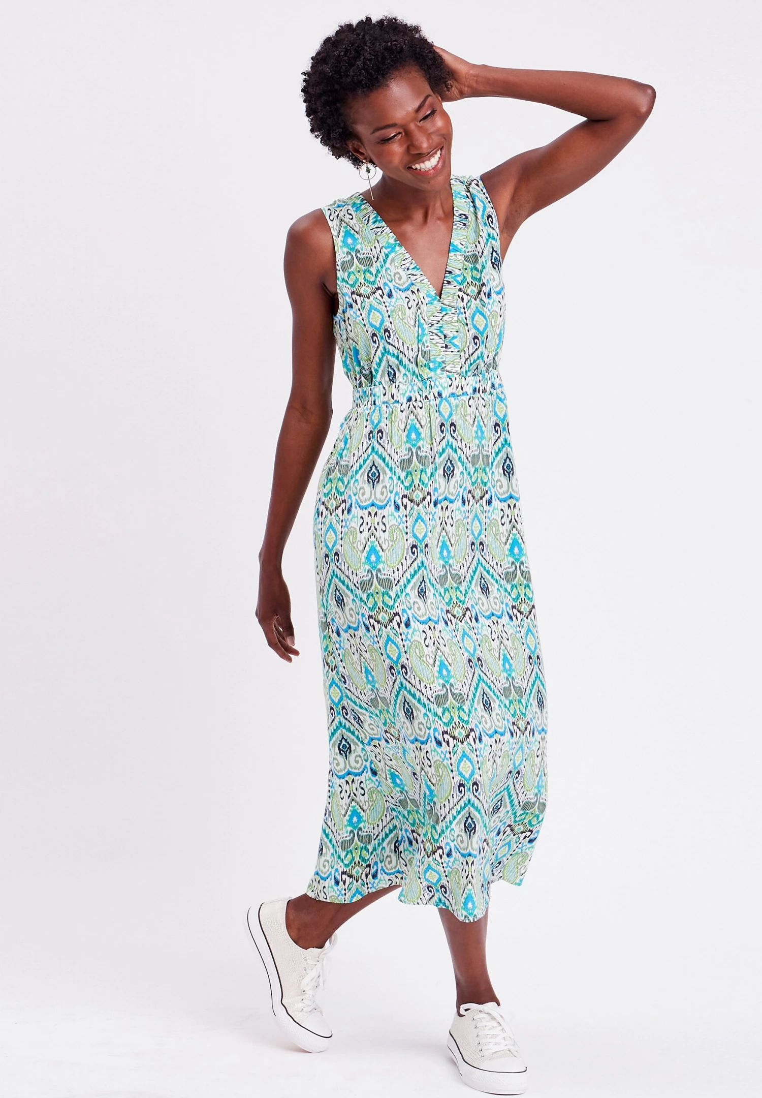 AUSGESTELLTES MIT V-AUSSCH - Sukienka Letnia - Blanc - obrazek 2