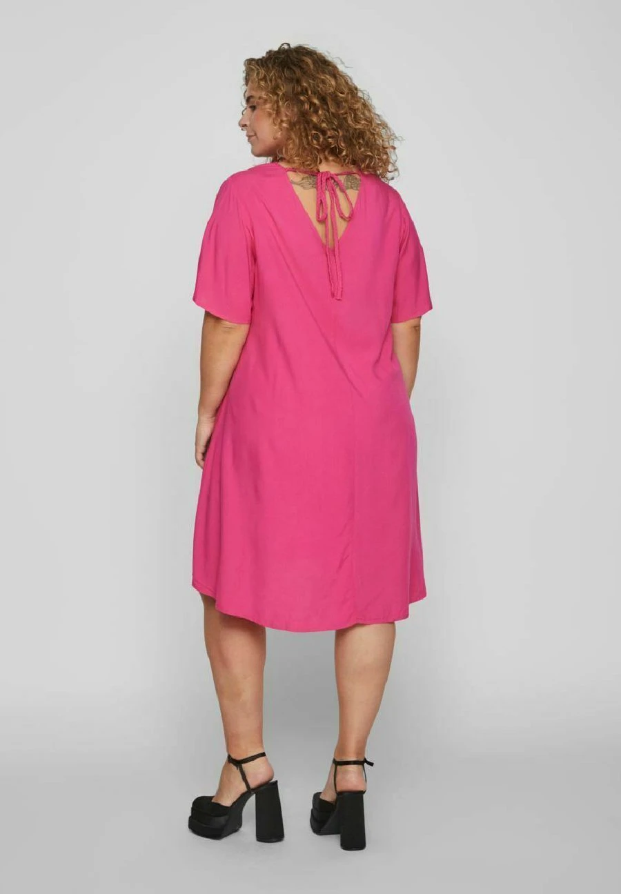 MIT KURZEN ÄRMELN CURVE - Sukienka Letnia - Pink Yarrow - obrazek 3